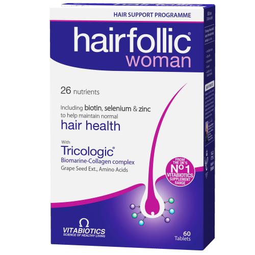 Vitabiotics Wellwoman Hairfolic Tricologic Γυναικείο Συμπλήρωμα Διατροφής για Πυκνά, Δυνατά Μαλλιά & Μείωση της Γυναικείας Τριχόπτωσης 60tabs